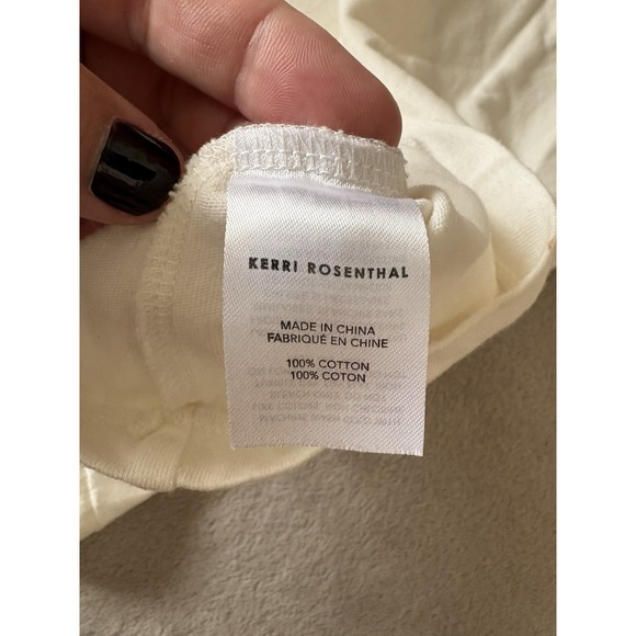 Kerri Rosenthal‎ Women's Medium Sally Ringer Tee Crochet 100% Cotton Shirt White - Picture 6 of 8